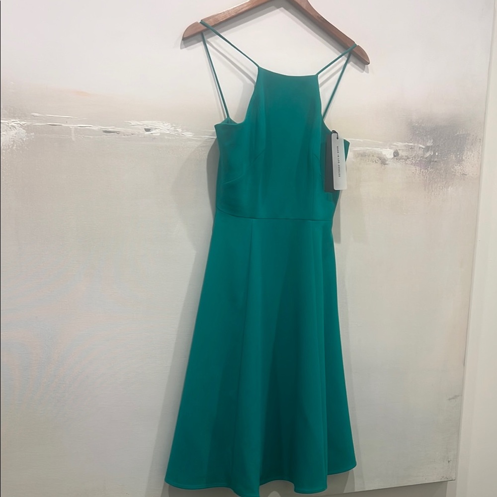 Black Halo Teal Midi Dress